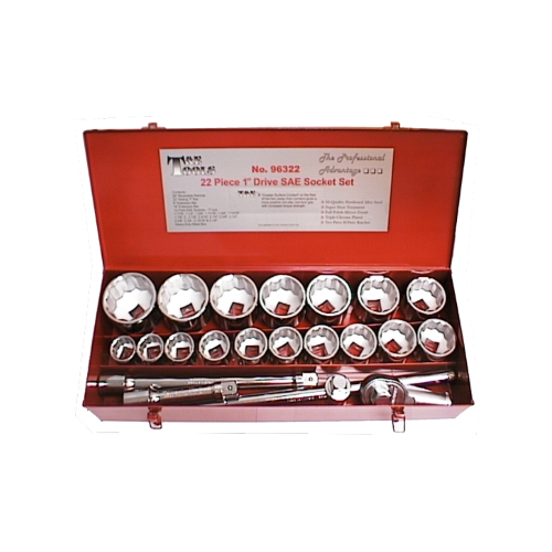 No.96322 - 22 Piece 1" Drive SAE Socket Set (12 Point)