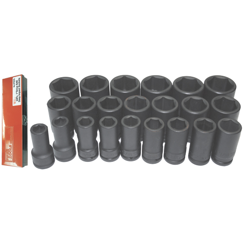 No.97622L - 22 Piece 1" Drive SAE Deep Impact Sockets