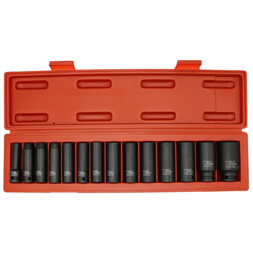 No.98413L - 14Pc. 1/2"Dr Deep Metric Impact Socket Set