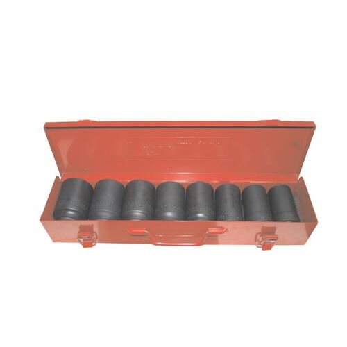 No.98608L - 8 Piece 1" Drive Metric Deep Impact Sockets