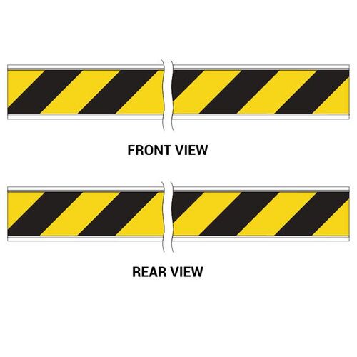 Barrier Board (Centre Lane) Black/Yellow Class 1W Reflective 2500MM