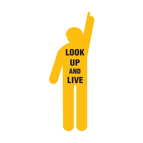 Corflute Worker Sign - Look Up & Live