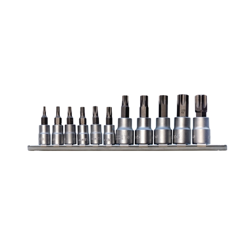 11 Pc 1/4" & 3/8" Sq. Dr. Torx Bit Socket Set - A71180