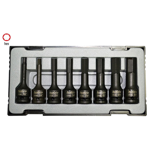 8 Pc 1/2'' Sq. Dr. Impact In-Hex Bit Socket Set Metric 78Mm