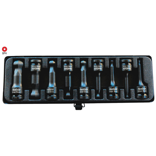 9 Pc 1/2'' Sq. Dr. Impact Ball End Hex Bit Socket Set Metric
