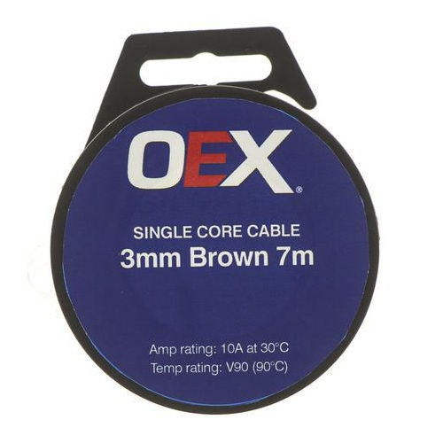 3mm Single Core Automotive Cable, Brown - 7m Roll - ACX0705-7M