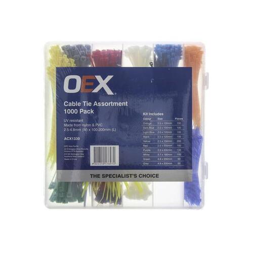 Cable Tie Coloured Assortment 1000 Pack