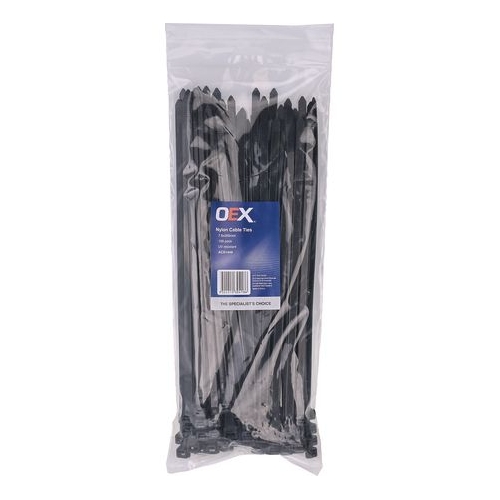 ACX1446 - OEX Black Nylon Cable Ties - 7.6mm x 300mm - Pack of 100 - ACX1446