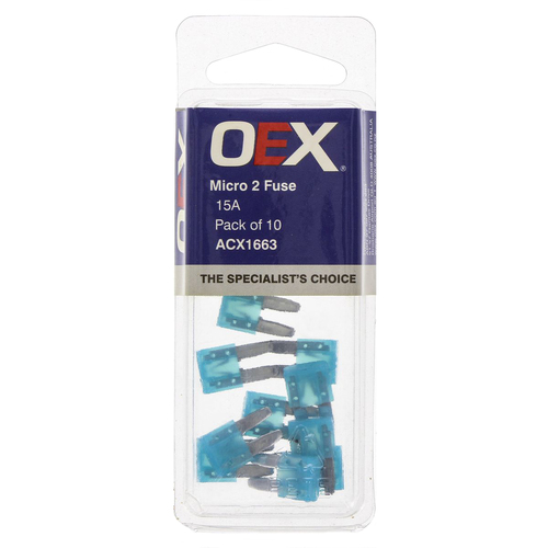 Micro 2 Blade Fuse, 15A Blue - Pack Of 10
