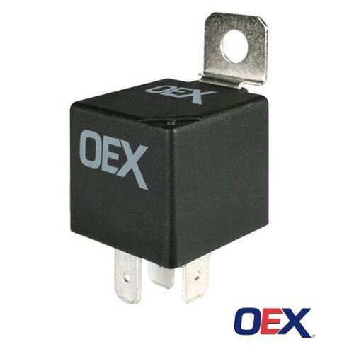 Oex Mini Relay 12V Normally Open 40A - Resistor Protected, Sealed