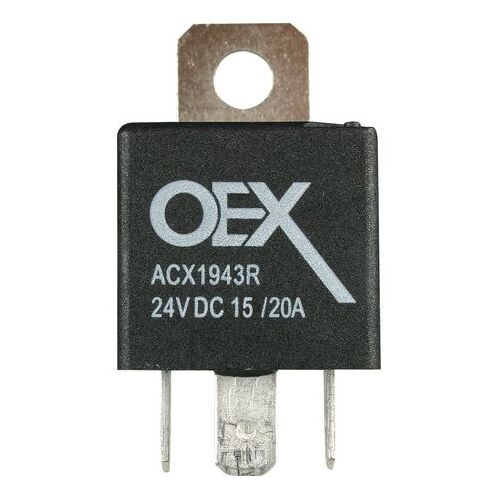 OEX Mini Relay 24V Change Over 15/20A 5 Pin - Resistor Protected