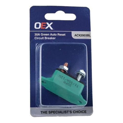 30A Green Auto Reset Circuit Breaker - Single - ACX2003BL
