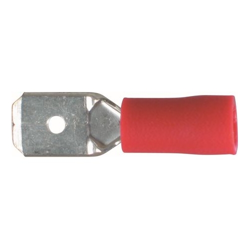 Crimp Terminal Male Blade Red Terminal Entry 6.3 x 0.8mm Vinyl 100 Pce