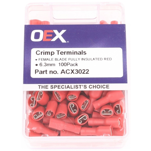 Crimp Terminal Fully Insulated Red 6.3mm