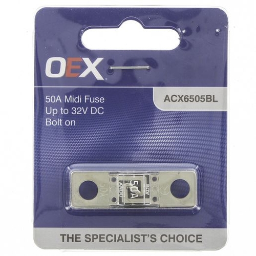 OEX Midi Fuse, 50A Bolt On - ACX6505BL