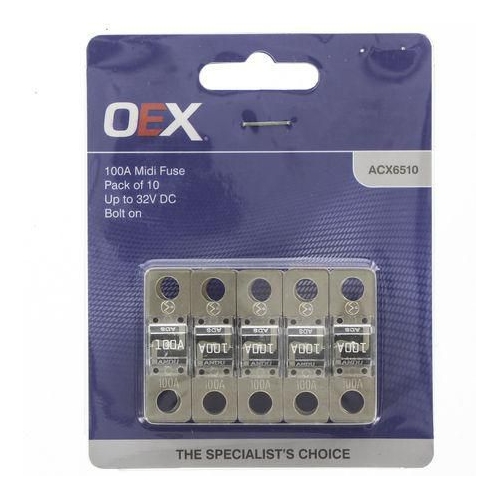 Midi Fuse, 100A Bolt On - Pack of 10