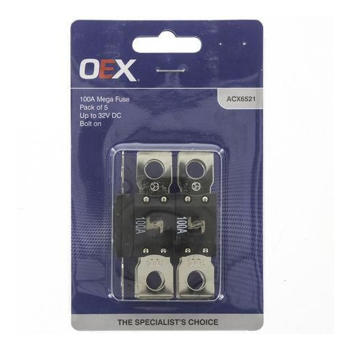 ACX6521 - OEX Mega Fuse, 100A Bolt On - Pack of 5 - ACX6521