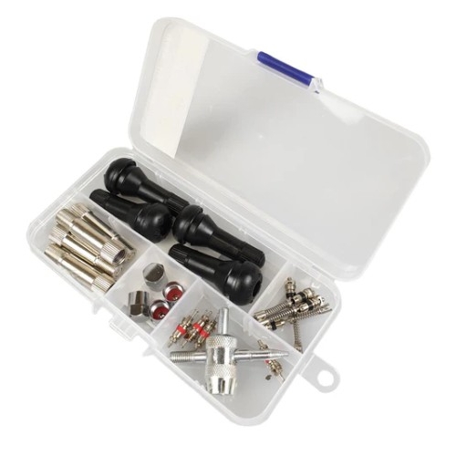 Tyre Valve Repair Kit Metal 21 Piece - Metal Caps & Extensions - AMS40779