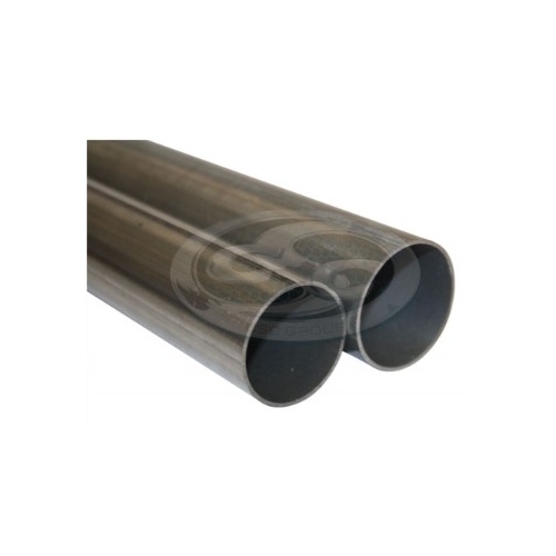 ALUMINISED Mild Steel Straight Tube - 51mm (2") OD - (1 metre length) - Flared both ends to 2" ID - SLOTTED - AT051-1MTR-FBE