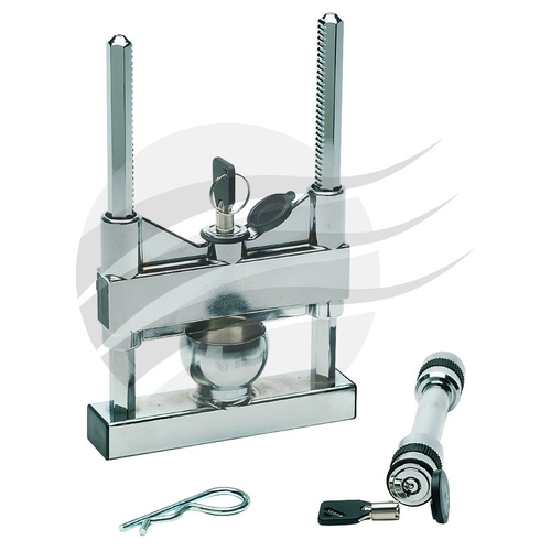 Trailer Lock And Hitch Pin Lock - One Key, Chrome Plated