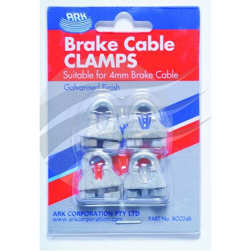 Brake Cable Clamps 4X4Mm Galvanized Pk 4