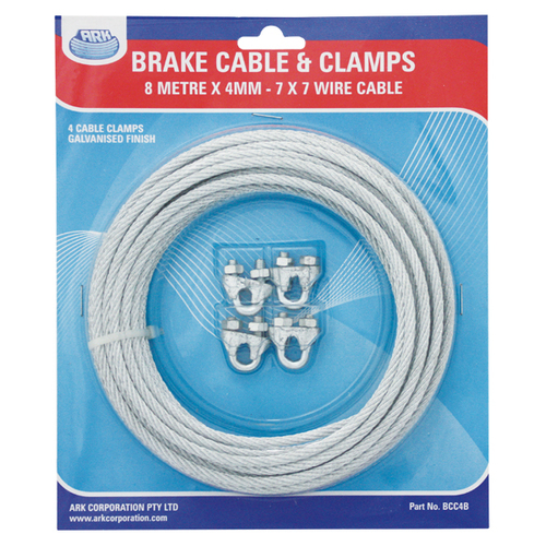 Brake Cable & Clamps 8Metre - BCC4B