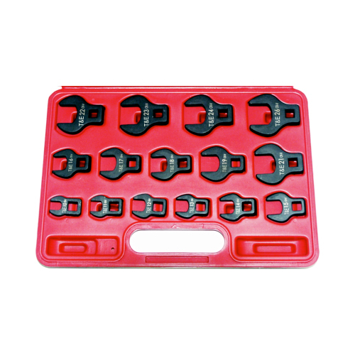 No.BCF55M - 15 Piece Metric Open-End Crowsfoot Wrenches