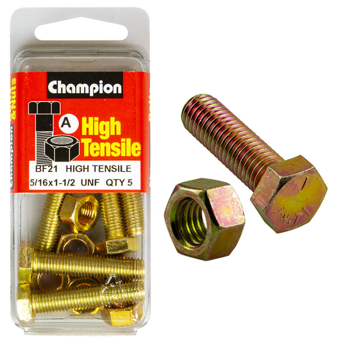 1-1/2x5/16 Fully Threaded Set Screws & Nuts