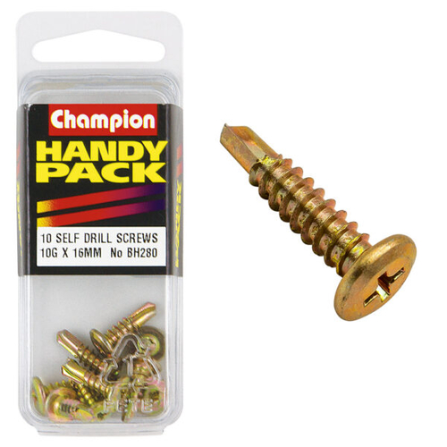 Handy Pack Self Drill Screw 10g x 16 x 16mm Wafer Head TEK