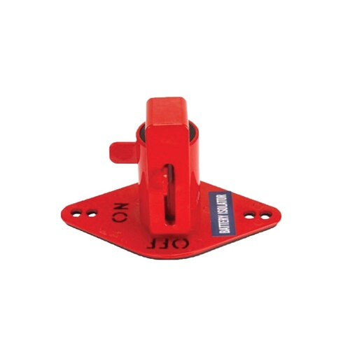 Battery Isolator Lockout Red With Cut Out ON /OFF Lettering