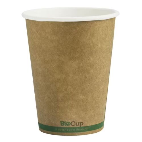 BioPak Single-wall Coffee Cups 12oz Kraft 1000 Box
