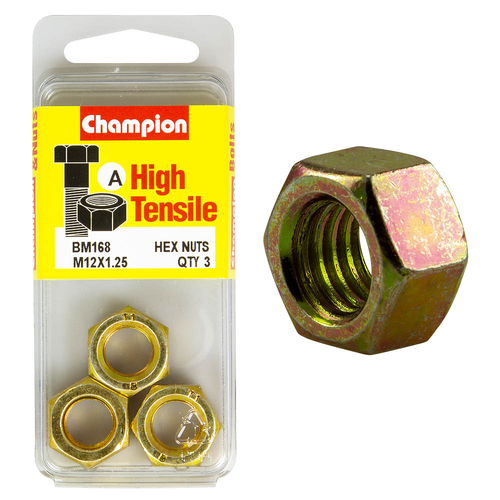M12 x 1.25 Metric Hex Nuts