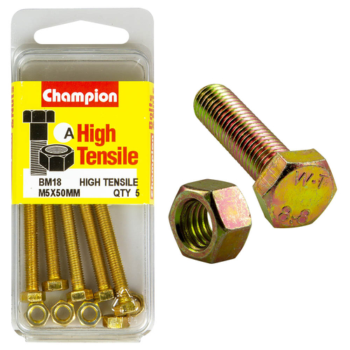 5x50 Fully Threaded Set Screws & Nuts