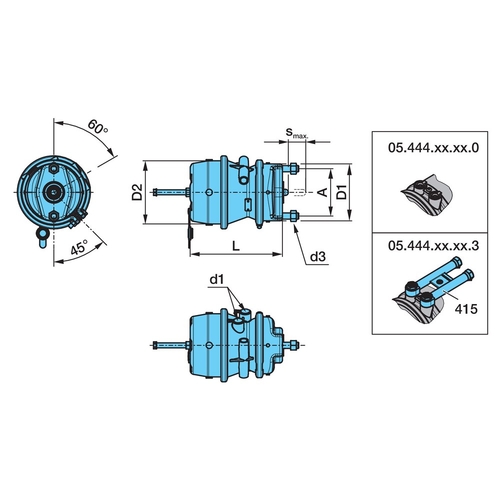 BPW RH 16/24 SPRING BRAKE CHAMBER - BPW0544440010