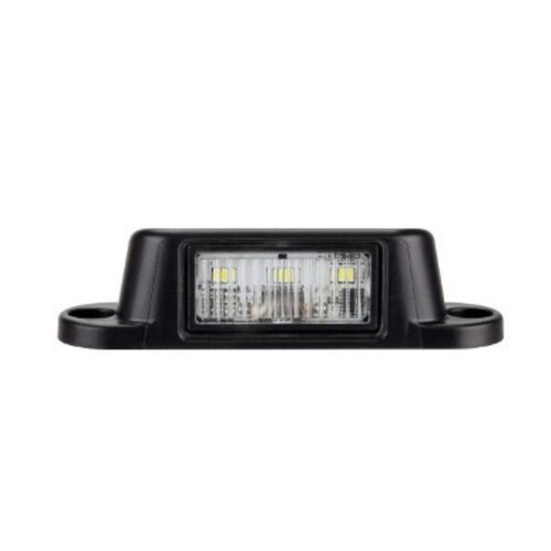 LED Licence Plate Light 10-30V Surface Mount Black Body 90x24mm