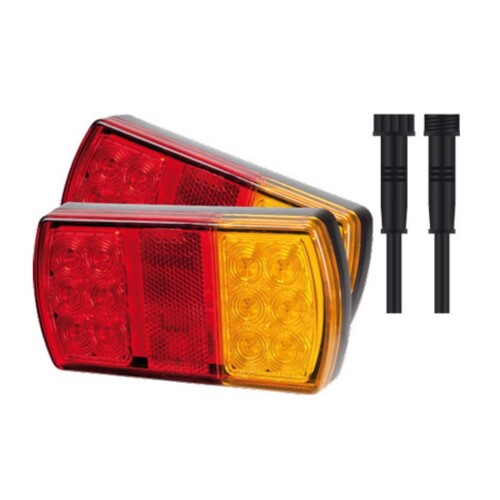 LED Trailer Lamp Kit 6x4 12V Stop/Tail/Indicator/Reflector/Licence 150x80mm LEDlink Harness