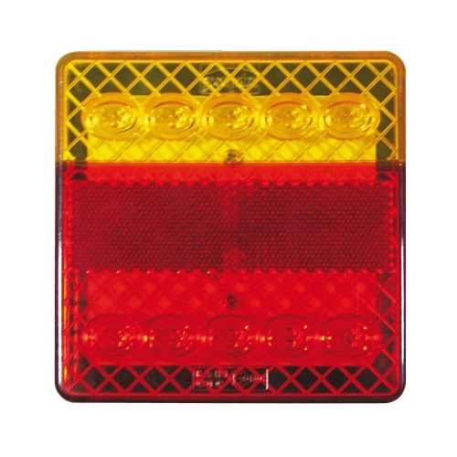 LED Rear Combination Lamp Kit 12V Stop/Tail/Ind/Ref Surface Mount 100x100mm Twin Pack