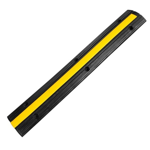 Rubber Floor Bunding - Black & Safety Yellow Middle Section 100X200X40 - BUND200-BY