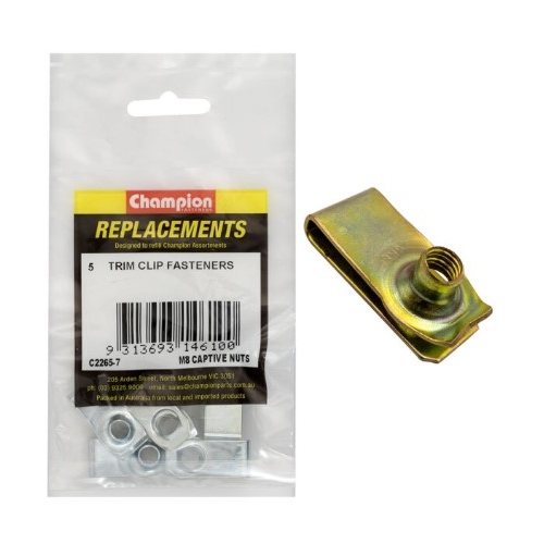 Long Captive Nuts M8x1.25 5pack