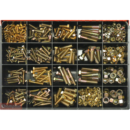 Champion CA365 UNF Set Screw, Bolt & Nut Assortment Kit, 365 Pcs