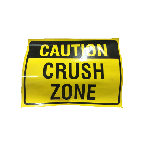Caution Crush Zone Sticker 300x200