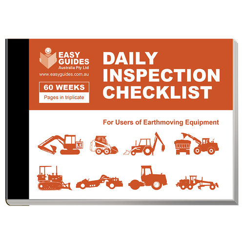 Daily Inspection Checklist Book Earthmoving Equipment
