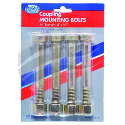 Coupling Mounting Bolts 4" X 1/2" High Tensile With Nyloc Pk 4