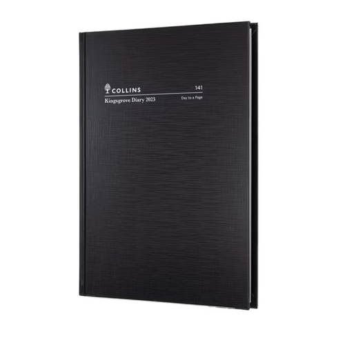 Collins A4 Day to Page 2023 Kingsgrove Diary Black