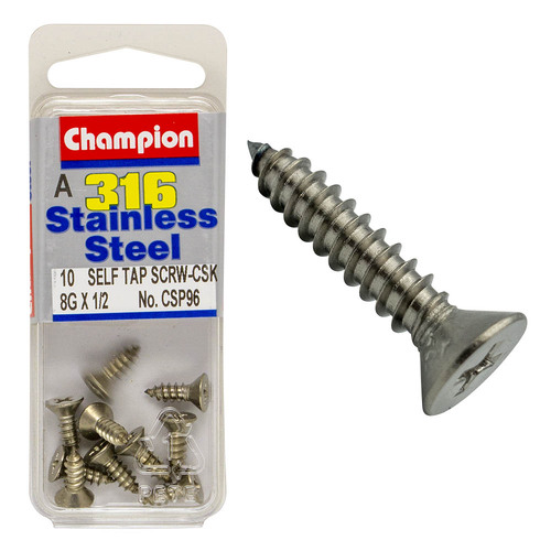 Self Tapp Screws-Csk-Phillips-Stainless Steel-4.2X13Mm-316/A4