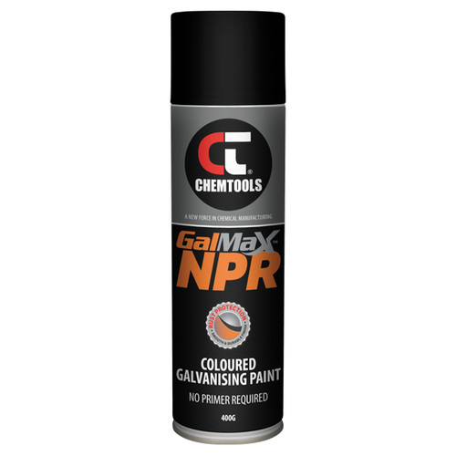 Black Gal (Zinc) Paint, NPR (No Primer Required), 400g Aerosol - CT-BKSG-400