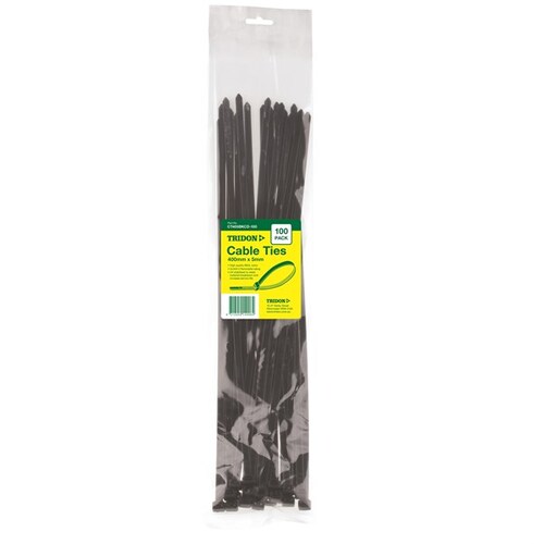 400mm x 5mm Cable Ties Black Tridon