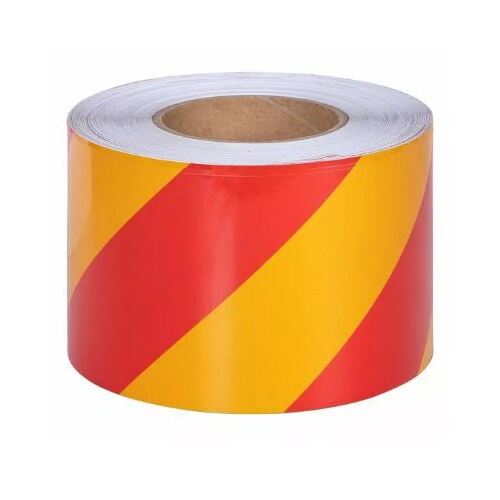 150Mm X 45Mtr Red/Yellow Reflective Tape 1m
