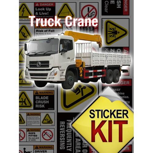 Crane Truck Safety Sticker Sheet