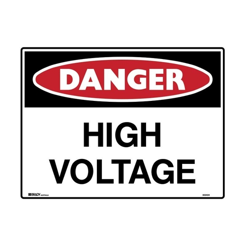 DANGER HIGH VOLTAGE SIGN Size: 594 x 840 ( A1 ) Front Side Printing 3 mm Foam PVC Sheet - CUSTOMA1